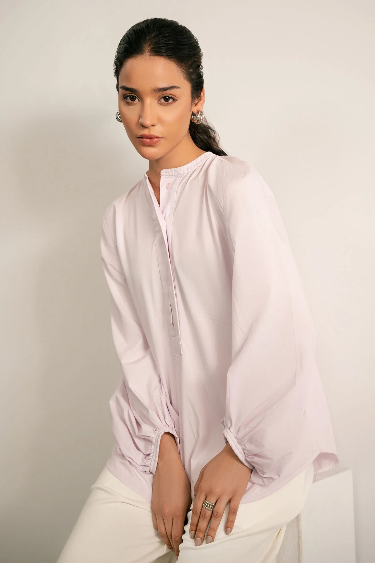BALLOON SLEEVE POPLIN SHIRT - Image 5