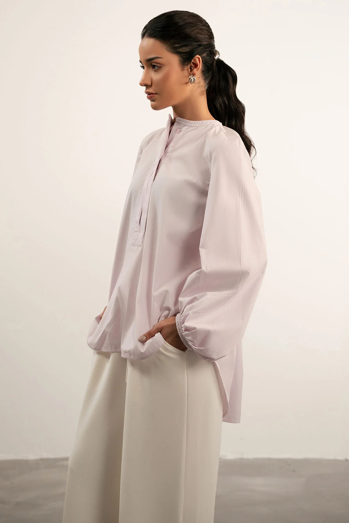 BALLOON SLEEVE POPLIN SHIRT - Image 7