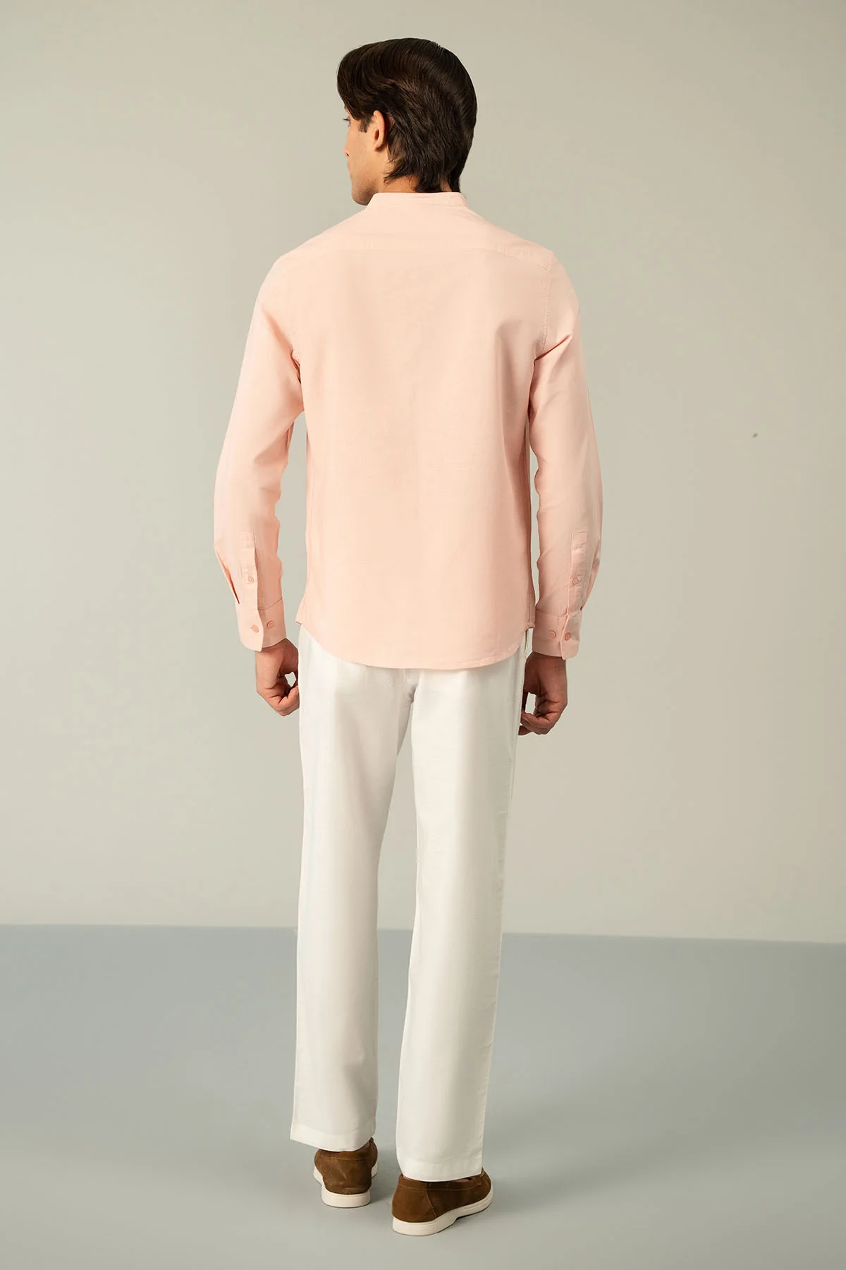 BAND COLLAR LINEN SHIRT - Image 4