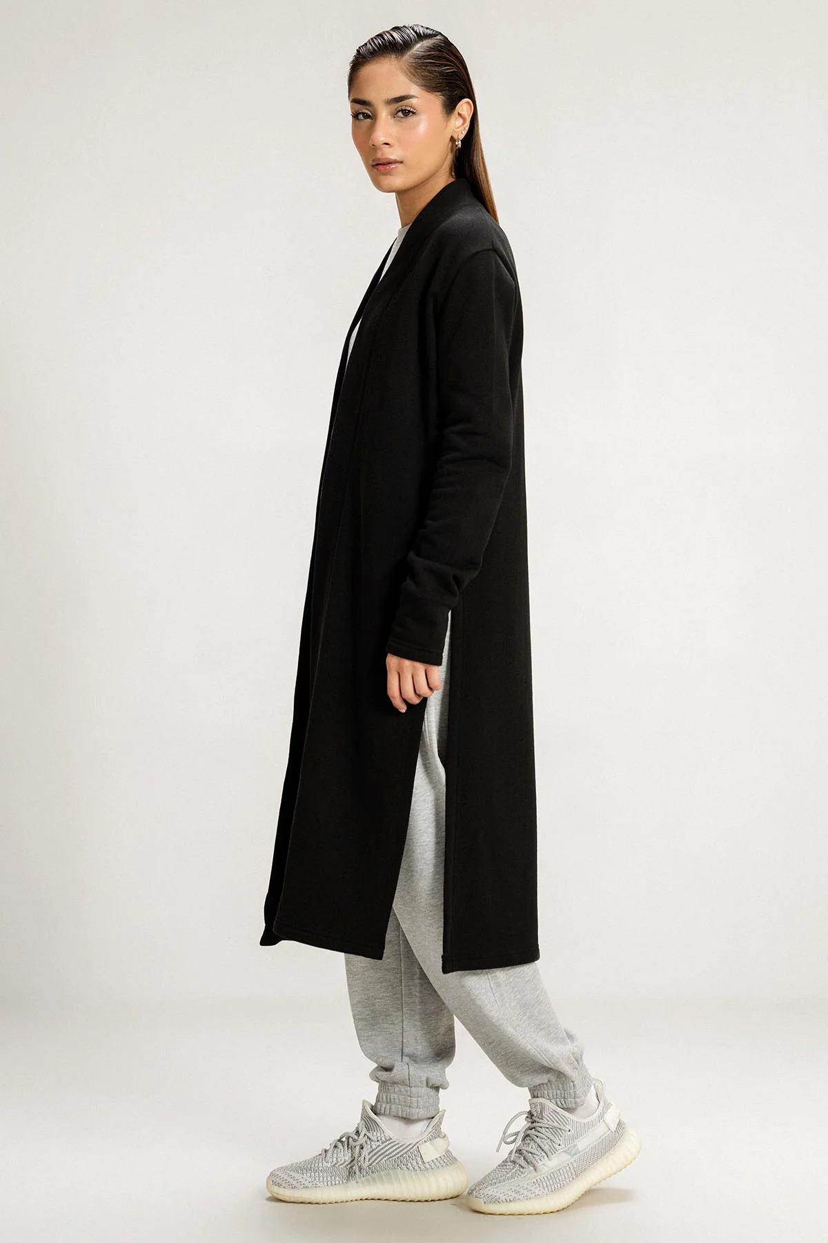 BASIC LONG CARDIGAN - PIMA TERRY - Image 4