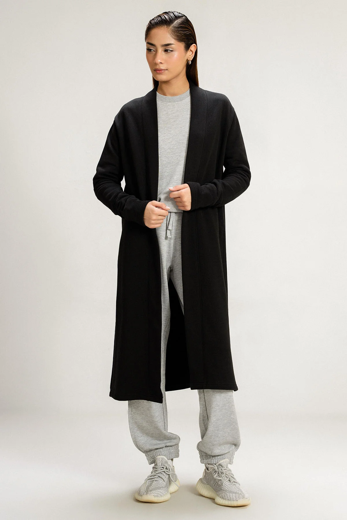BASIC LONG CARDIGAN - PIMA TERRY - Image 6