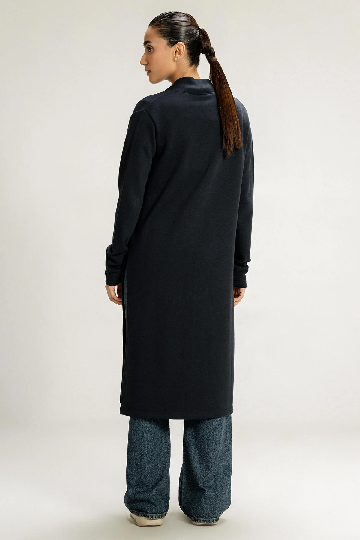 BASIC LONG CARDIGAN - PIMA TERRY - Image 4