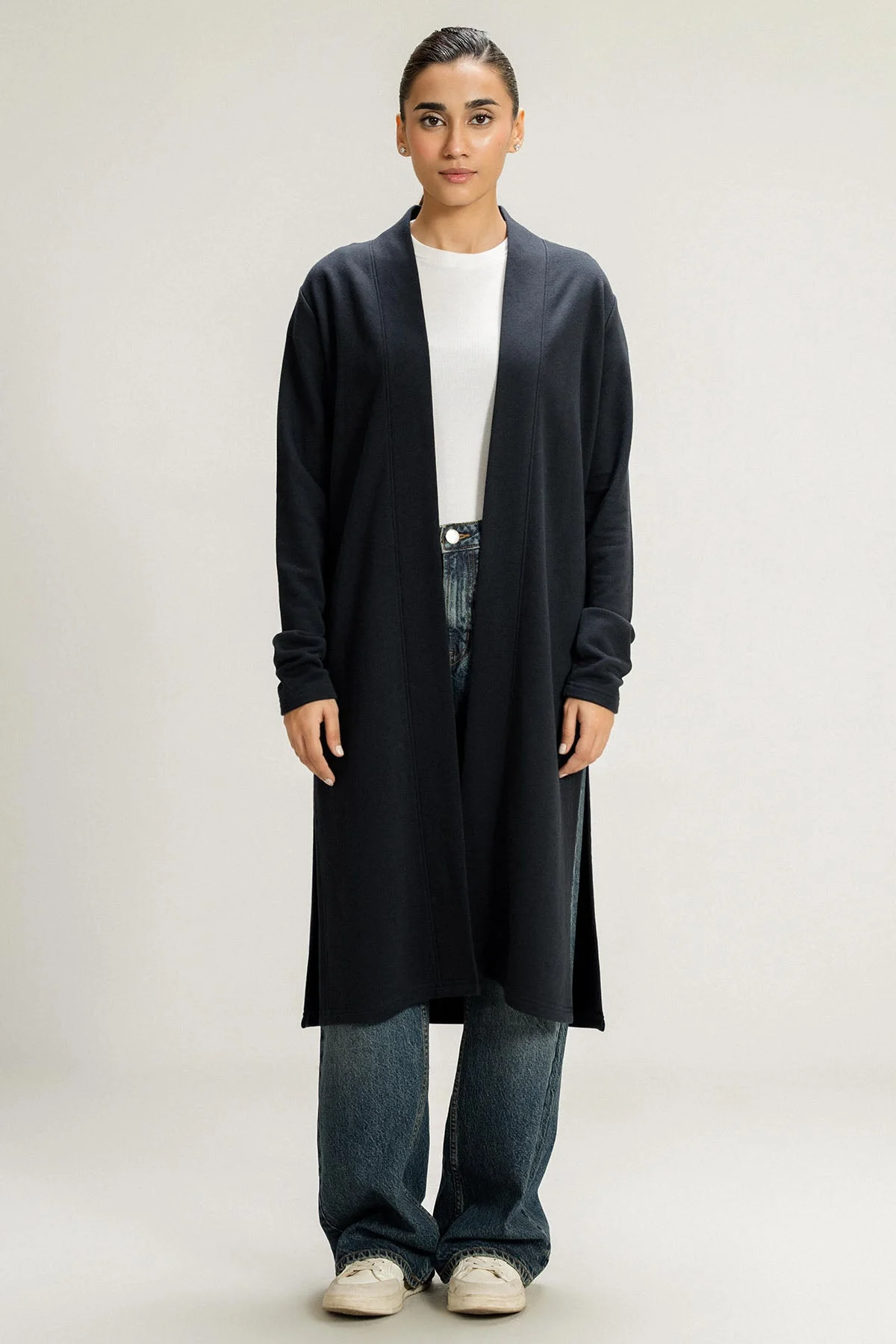 BASIC LONG CARDIGAN - PIMA TERRY - Image 6