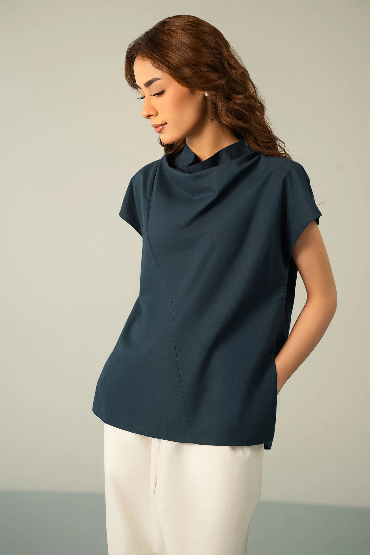 COWL NECK LINEN TOP - Image 6
