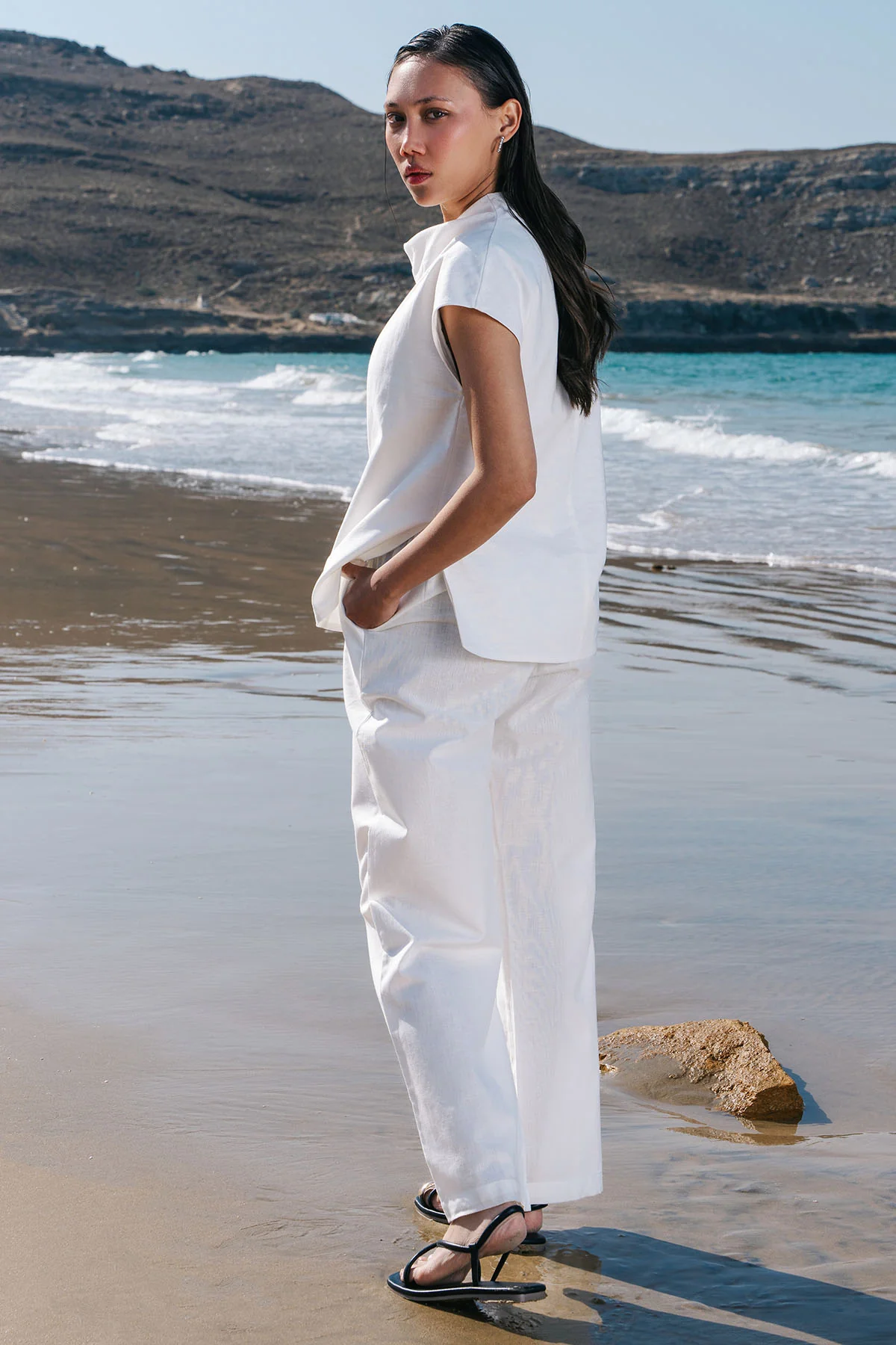 COWL NECK LINEN TOP - Image 4