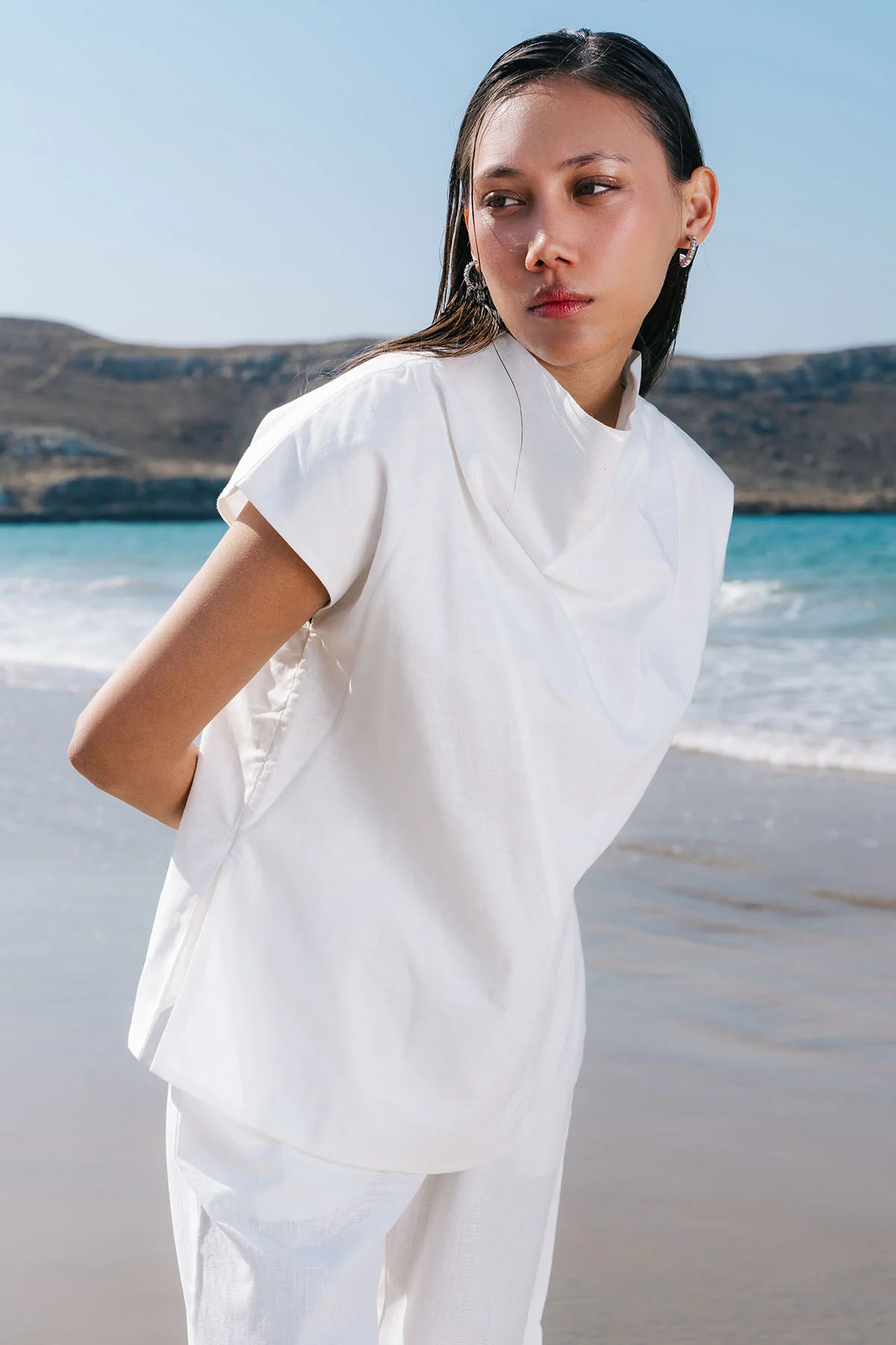 COWL NECK LINEN TOP - Image 5