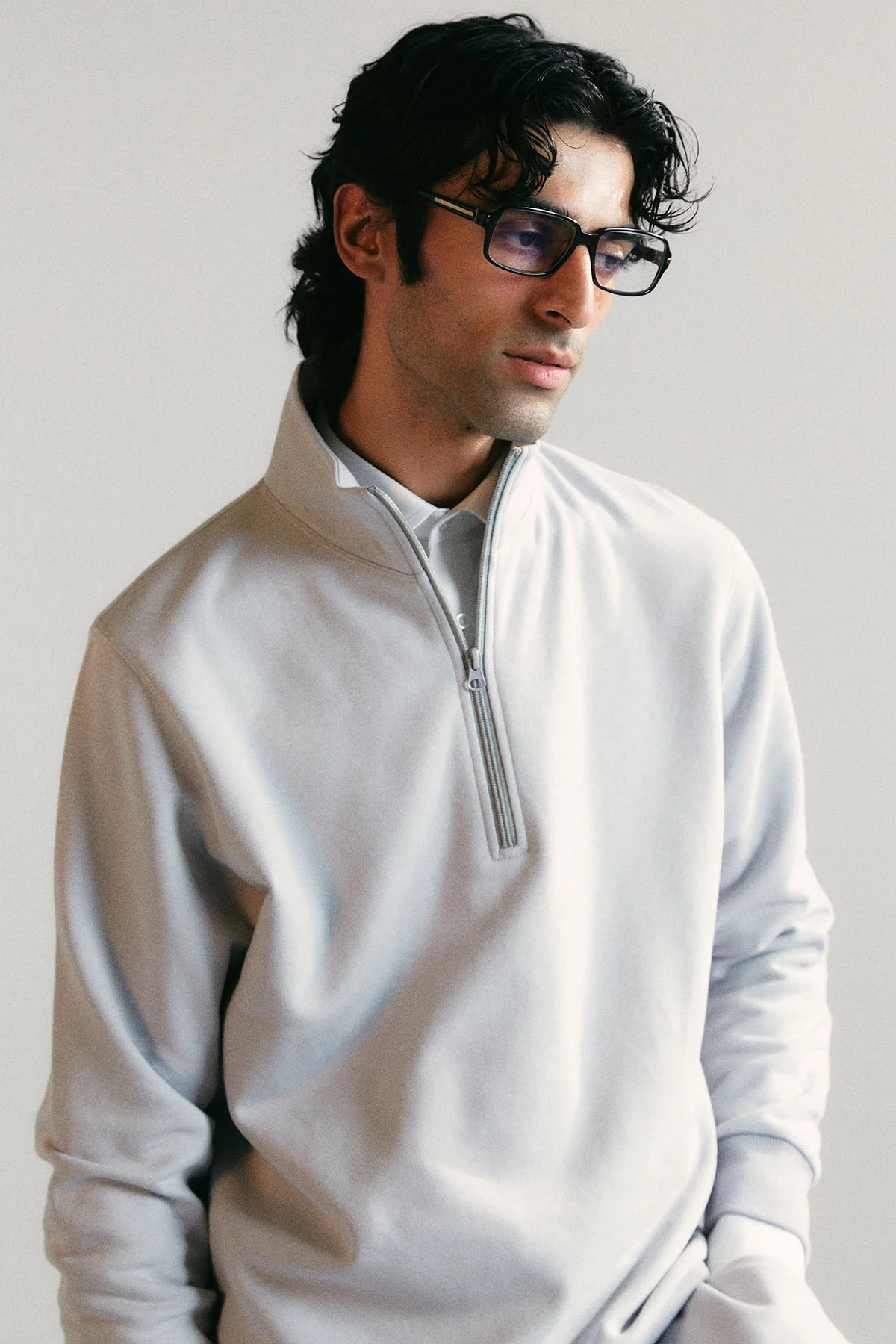 HALF ZIP SWEATSHIRT - PIMA FLEECE - Image 3