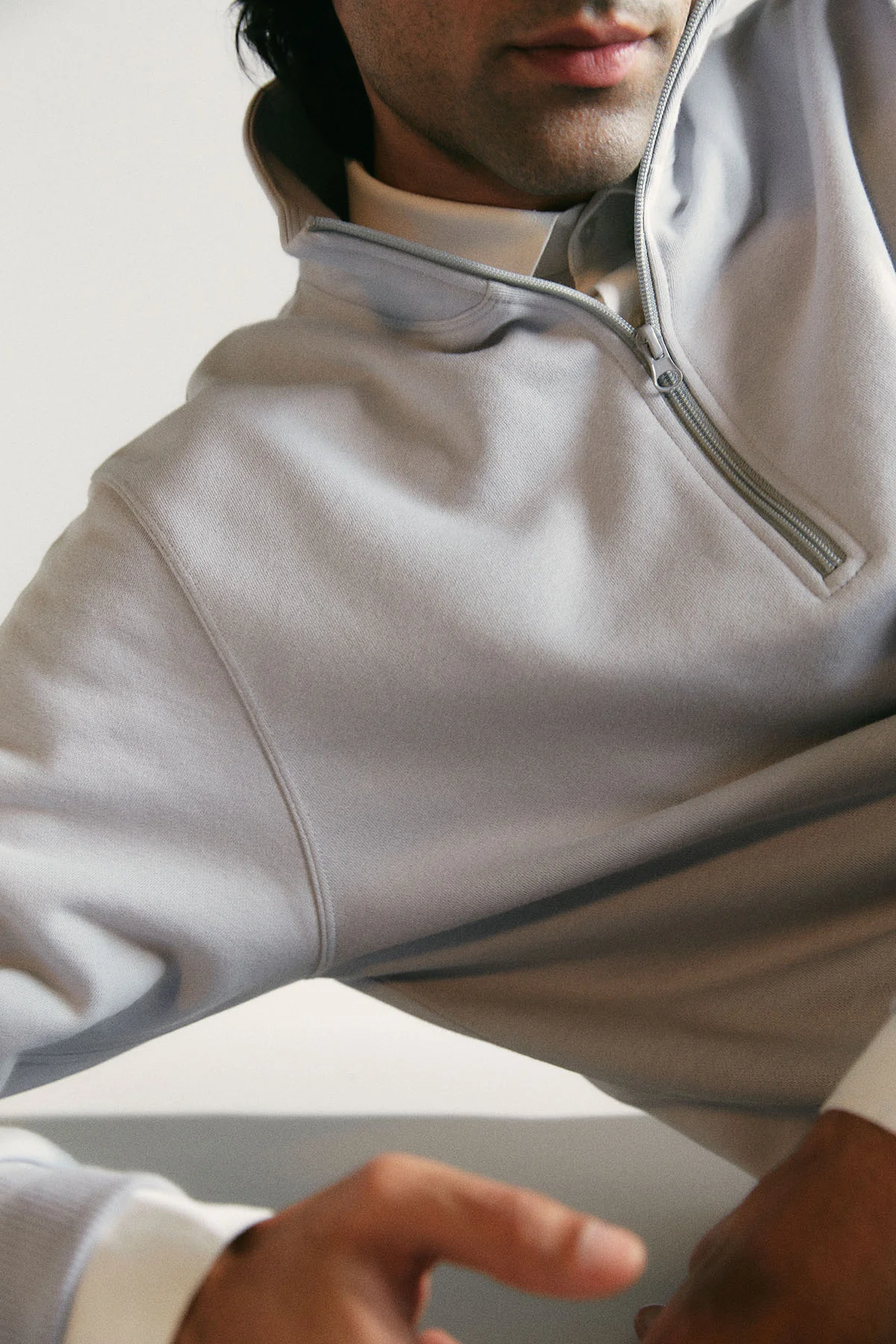 HALF ZIP SWEATSHIRT - PIMA FLEECE - Image 4