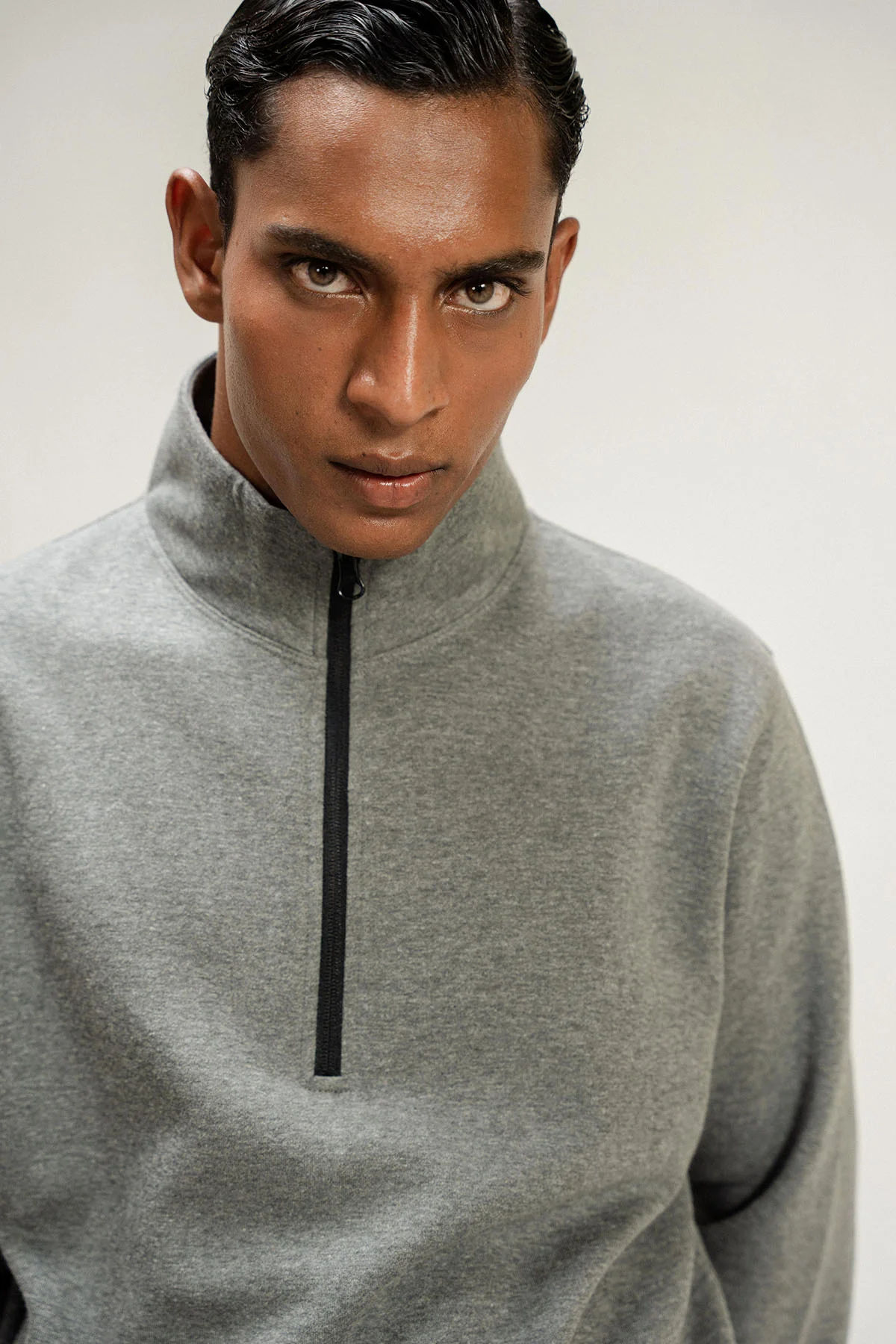 HALF ZIP SWEATSHIRT - PIMA FLEECE - Image 4