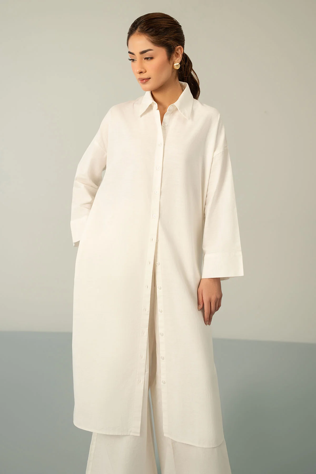 LINEN SHIRT DRESS - Image 3