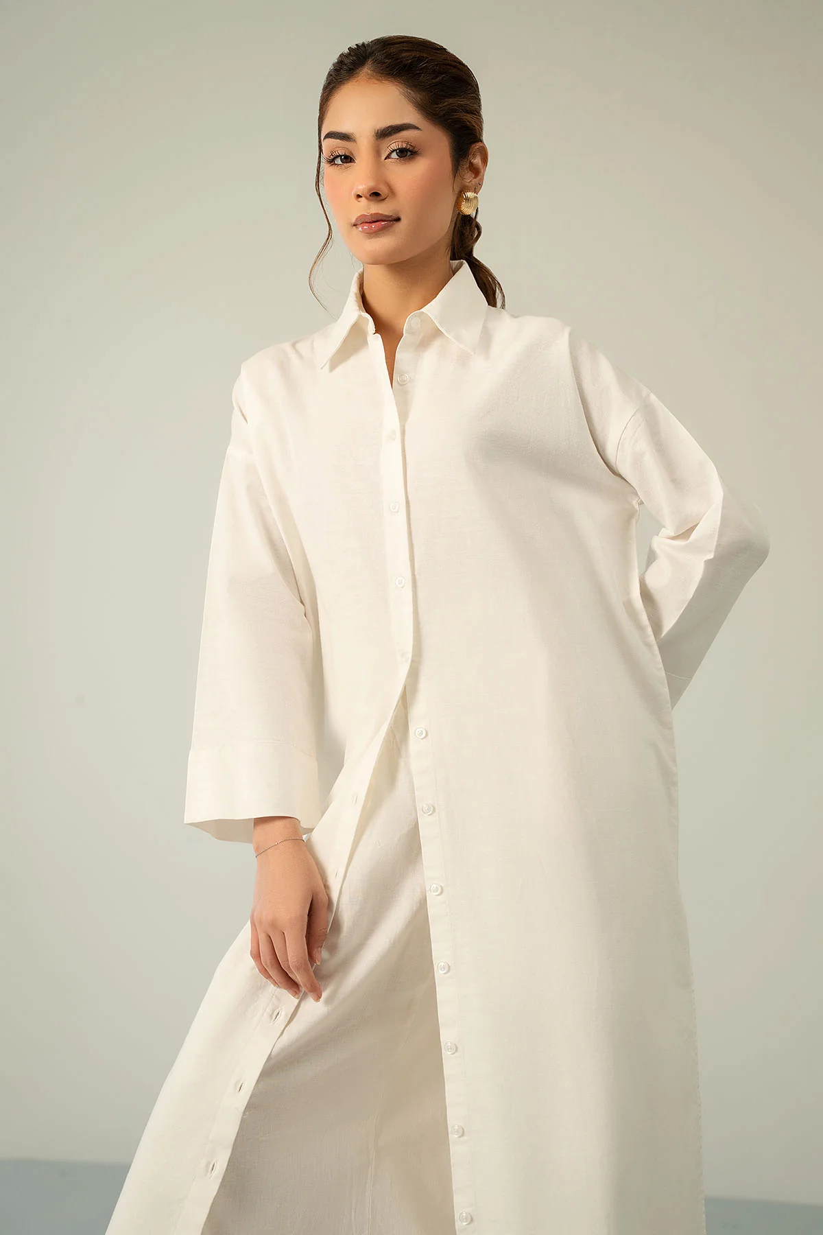 LINEN SHIRT DRESS - Image 9
