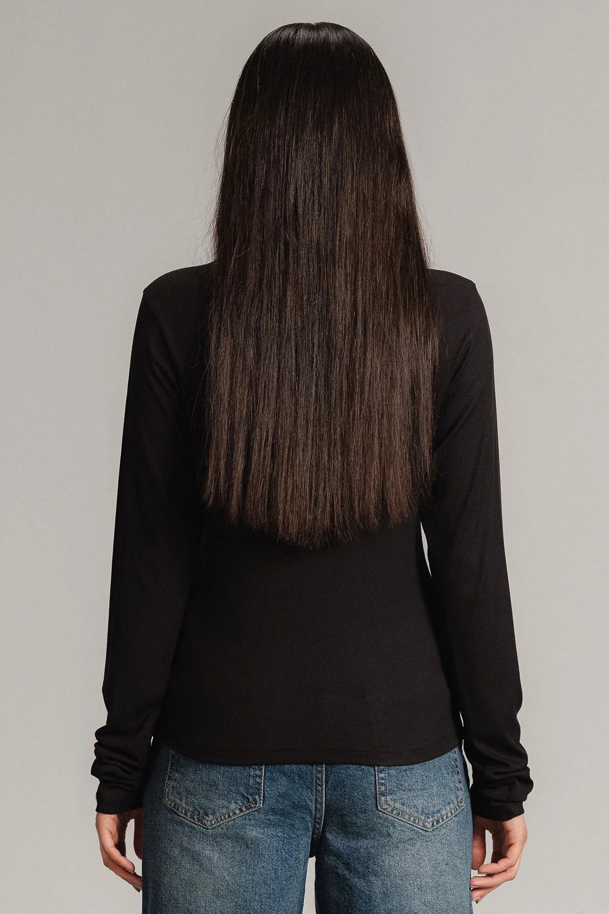 LONG SLEEVE RIBBED T-SHIRT - Image 3