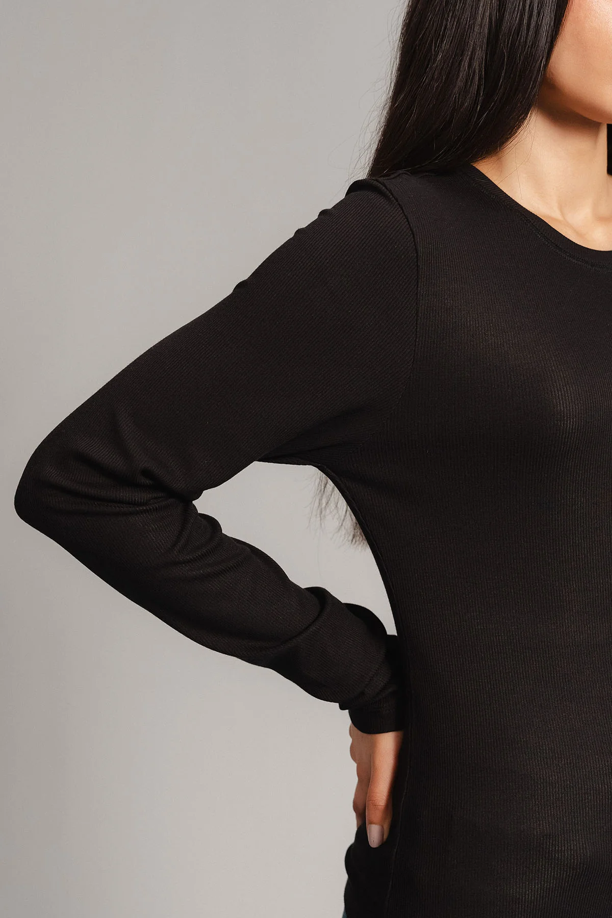 LONG SLEEVE RIBBED T-SHIRT - Image 4