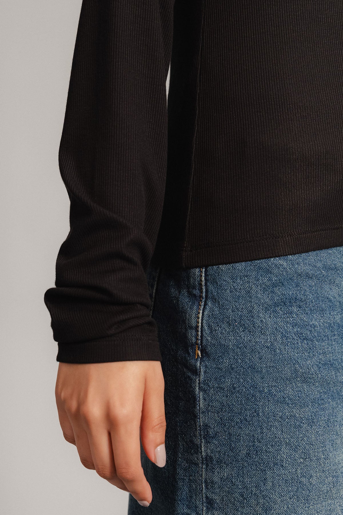 LONG SLEEVE RIBBED T-SHIRT - Image 6