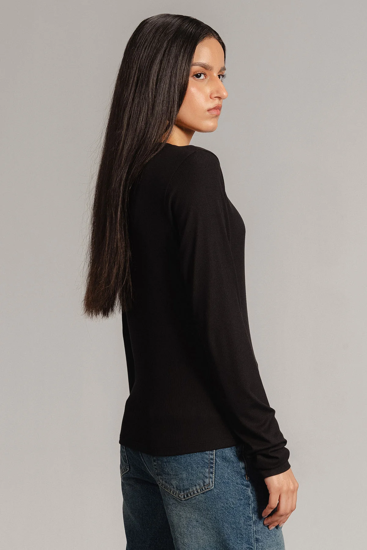 LONG SLEEVE RIBBED T-SHIRT - Image 7