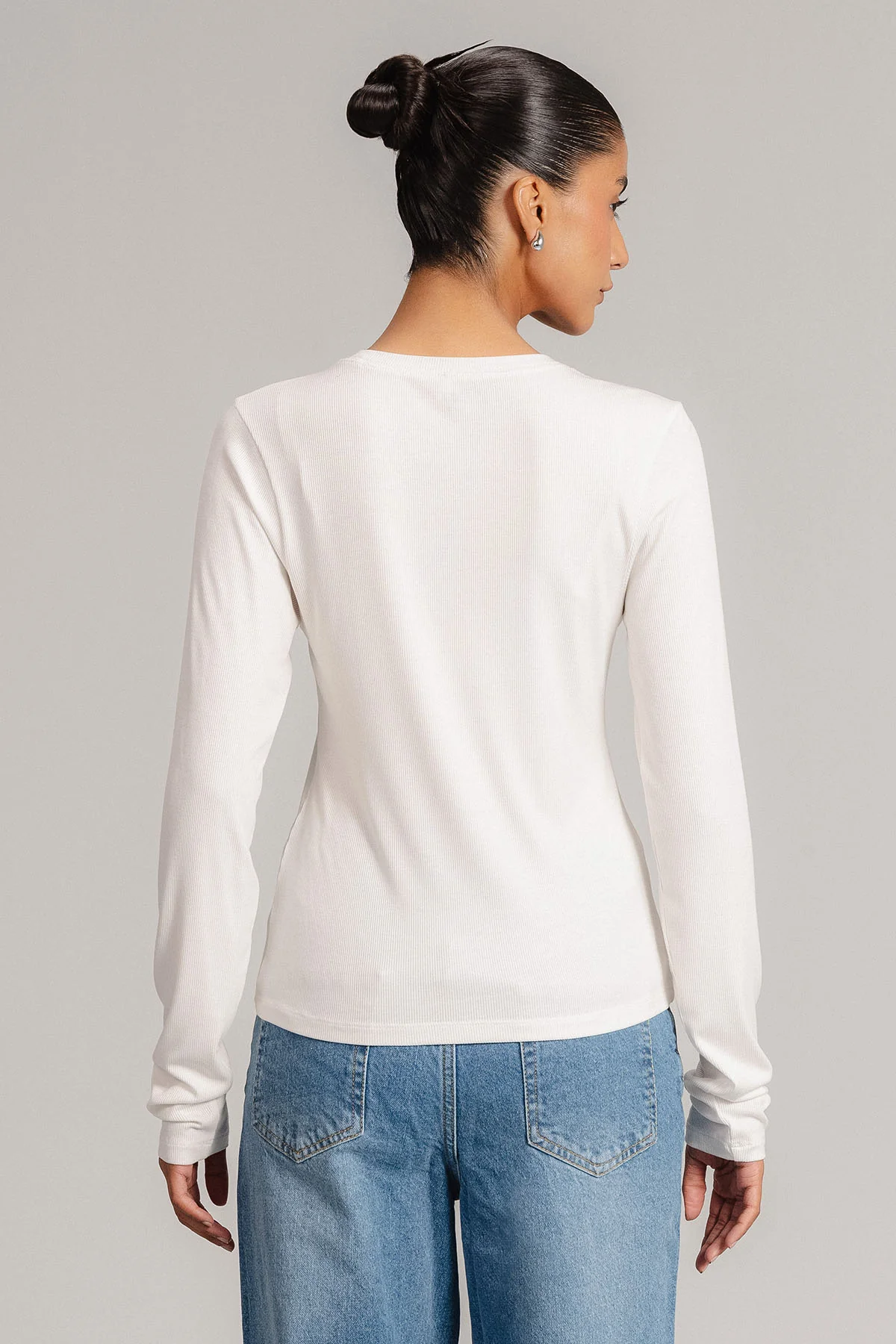 LONG SLEEVE RIBBED T-SHIRT - Image 3