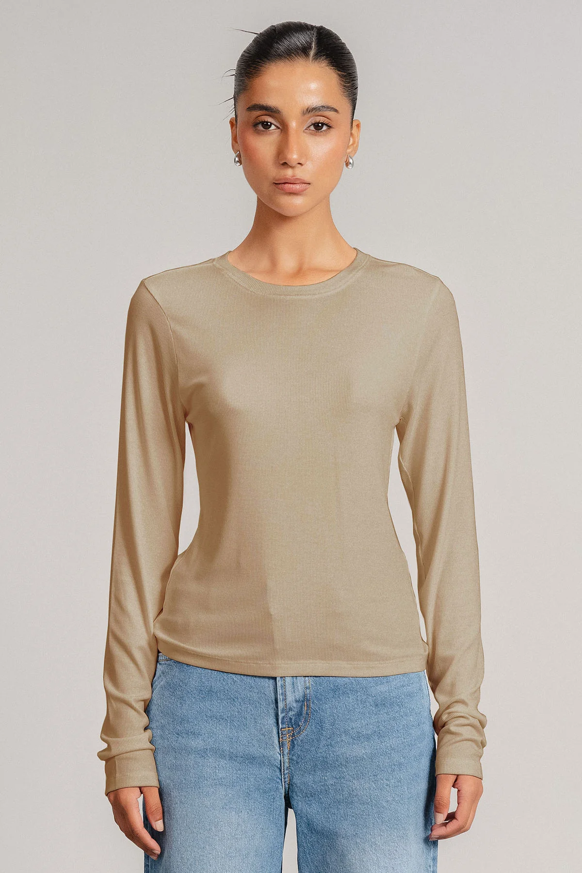 LONG SLEEVE RIBBED T-SHIRT - Image 5
