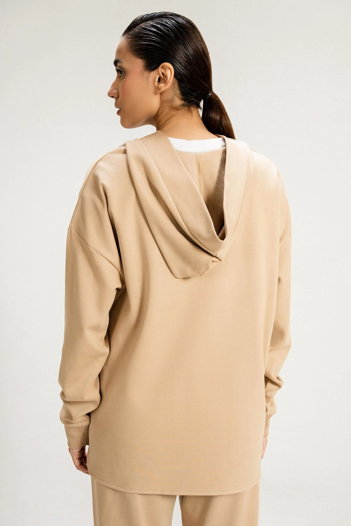 OPEN PLACKET PULLOVER HOODIE - Image 7