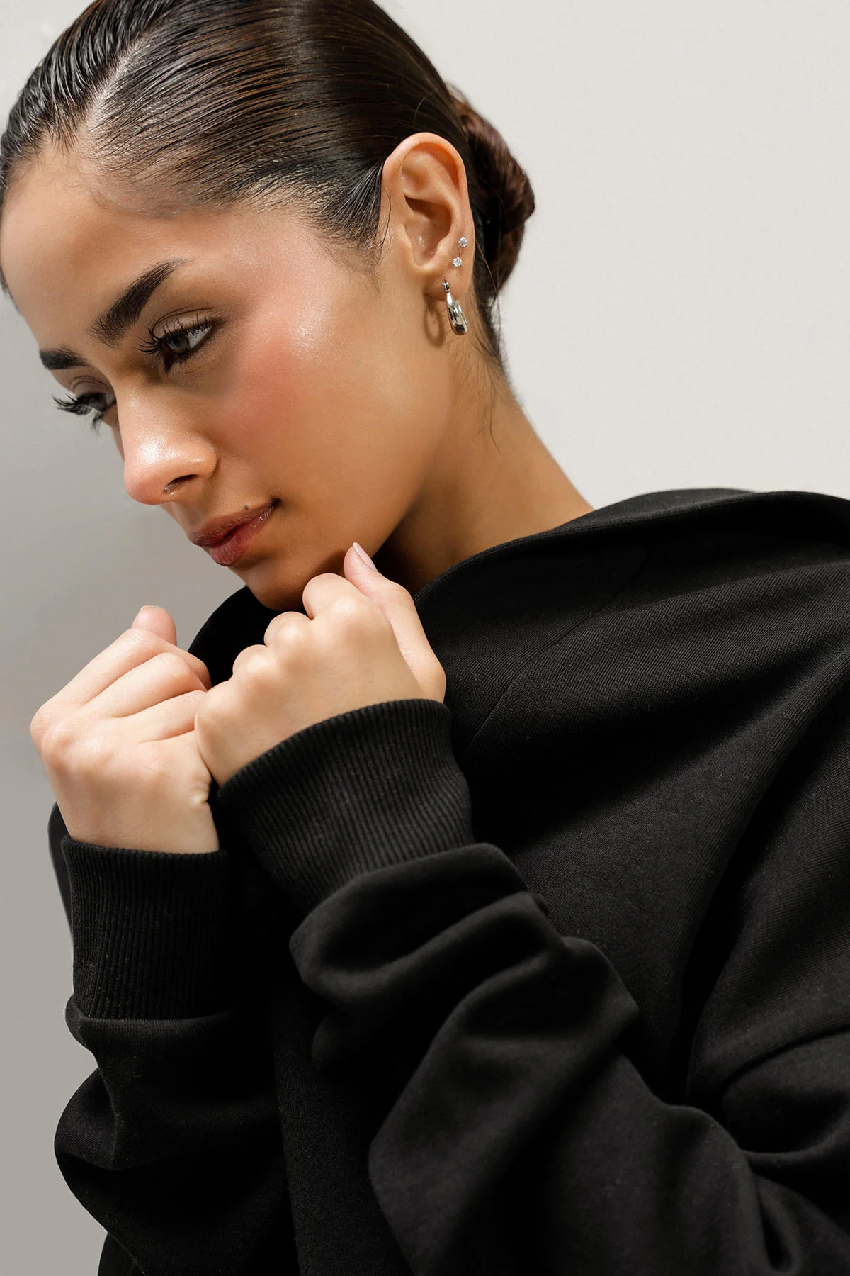 OPEN PLACKET PULLOVER HOODIE - Image 6