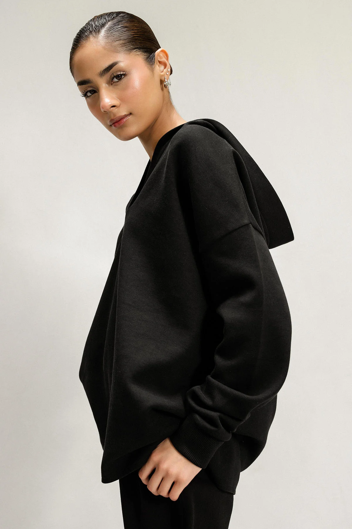 OPEN PLACKET PULLOVER HOODIE - Image 7