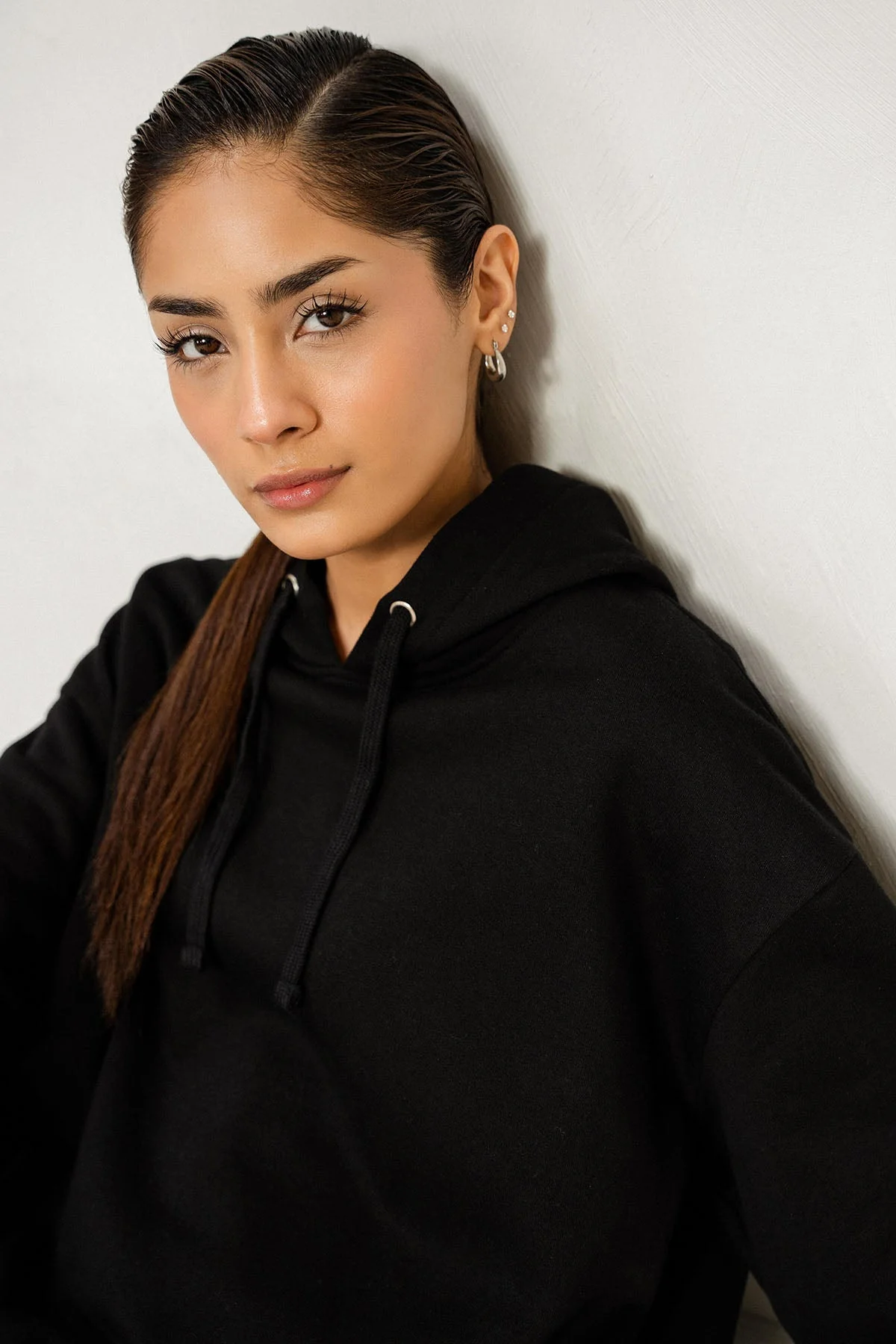 OVERSIZED LONG HOODIE - PIMA FLEECE - Image 3