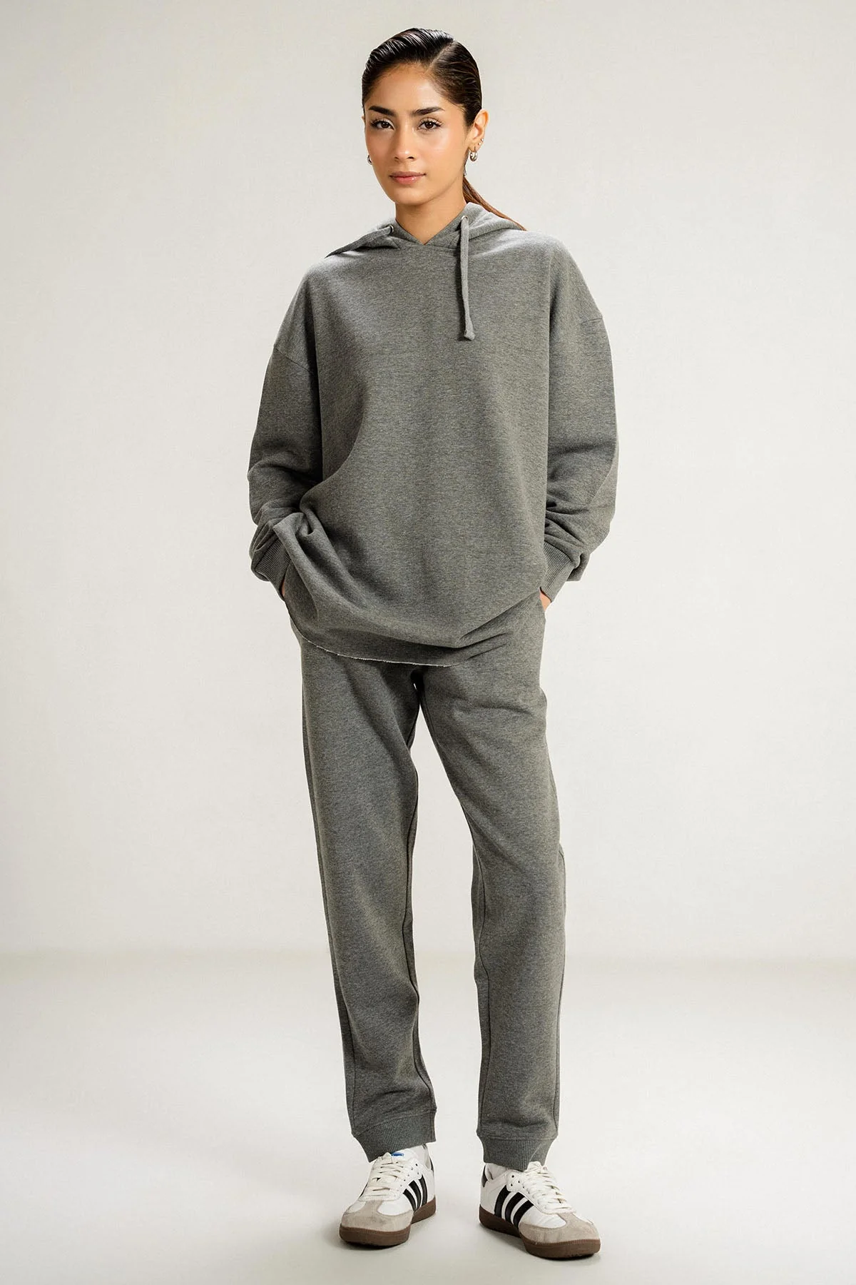 OVERSIZED LONG  HOODIE - PIMA FLEECE - Image 8