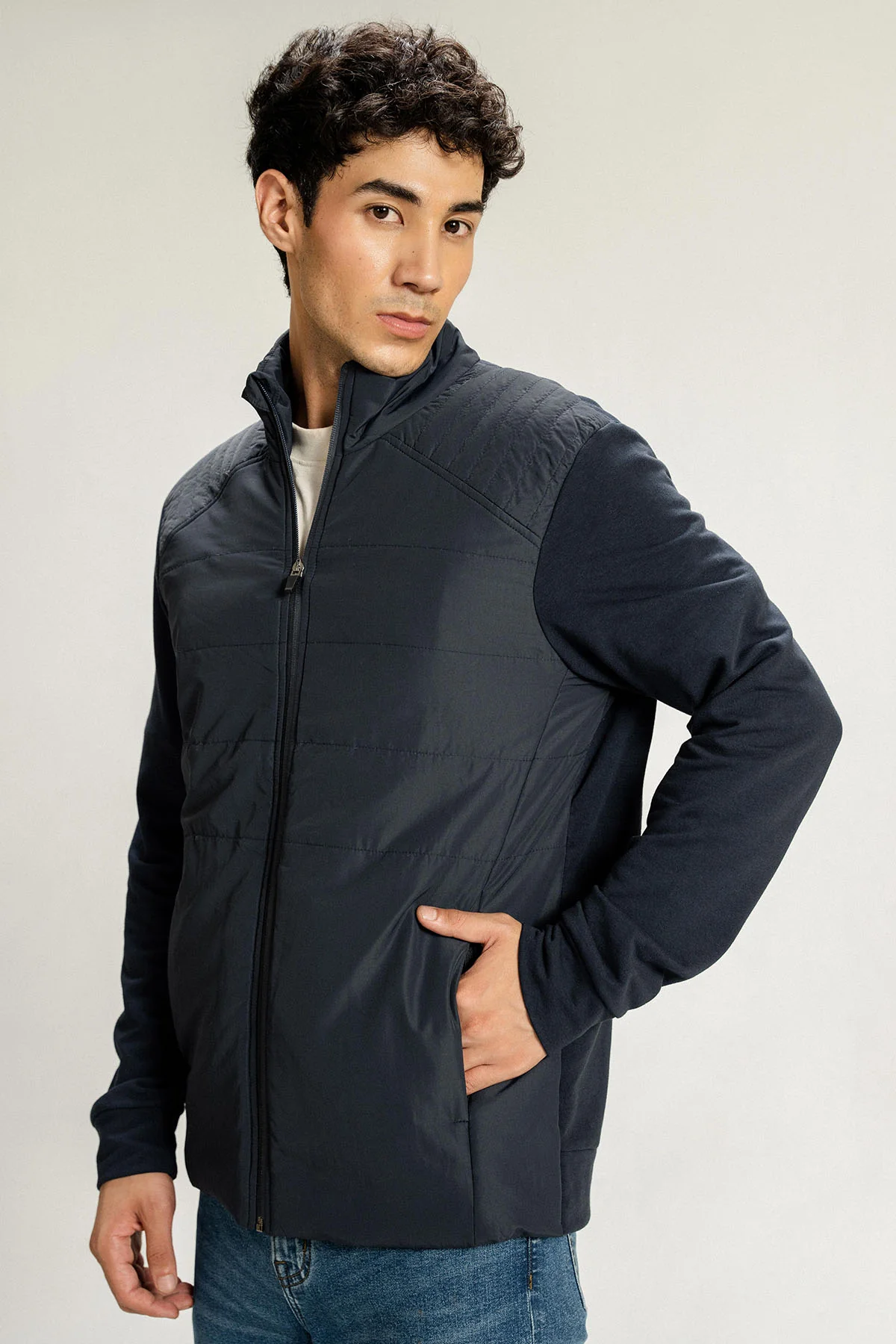 KNIT SLEEVES PUFFER JACKET - Image 4