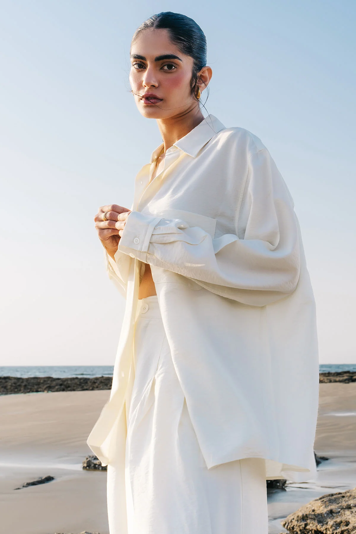 RELAXED FIT BUTTON DOWN SHIRT - WRINKLED - Image 8