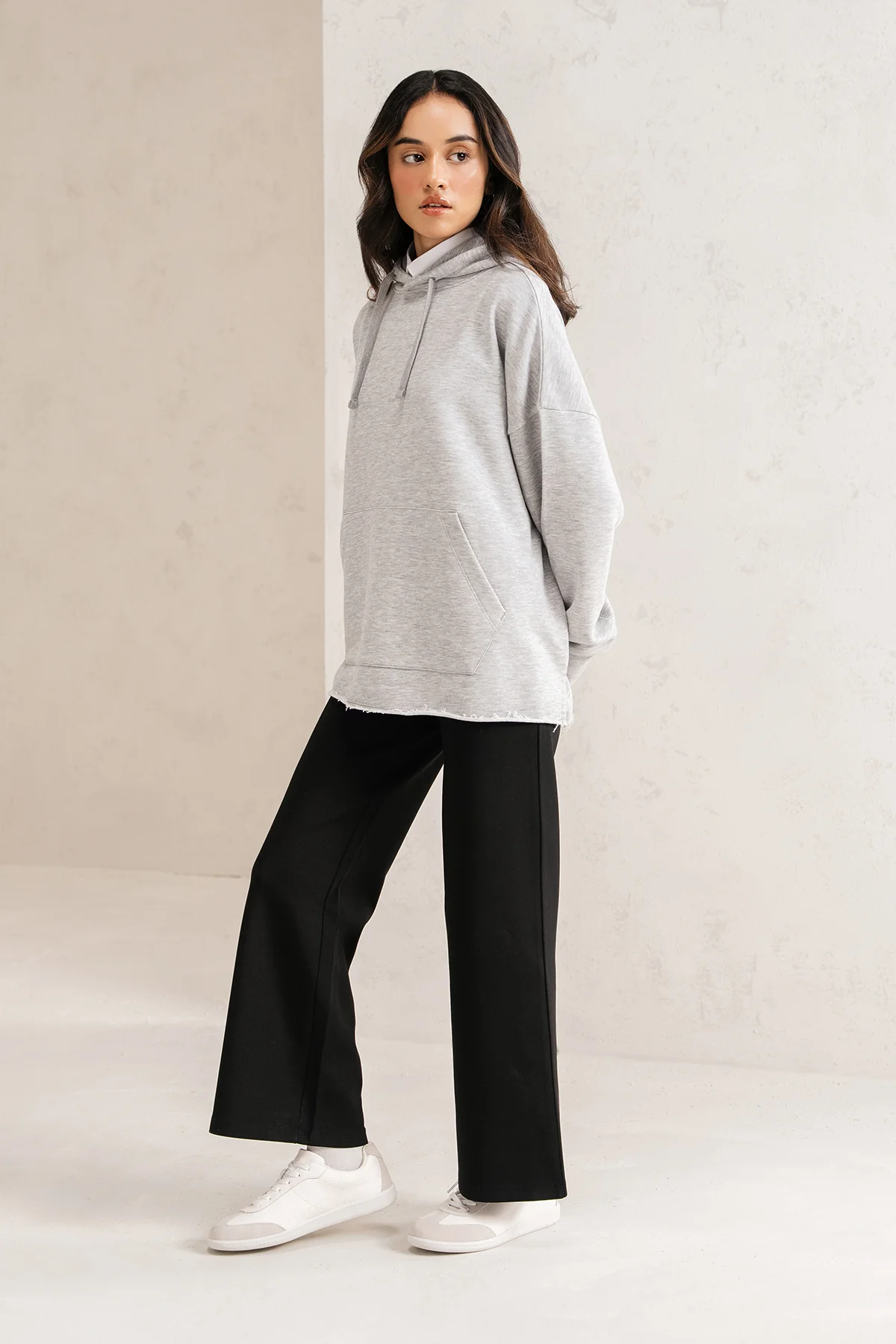 RELAXED LONG HOODIE-TERRY - Image 5