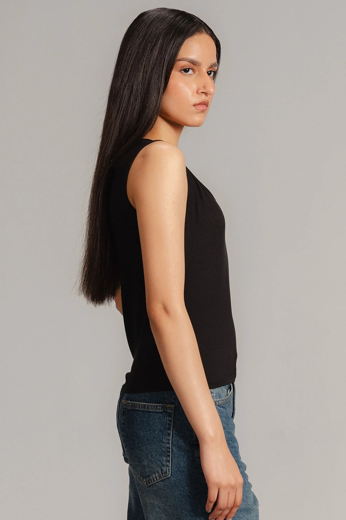 RIBBED ROUND NECK TANK TOP - Image 4