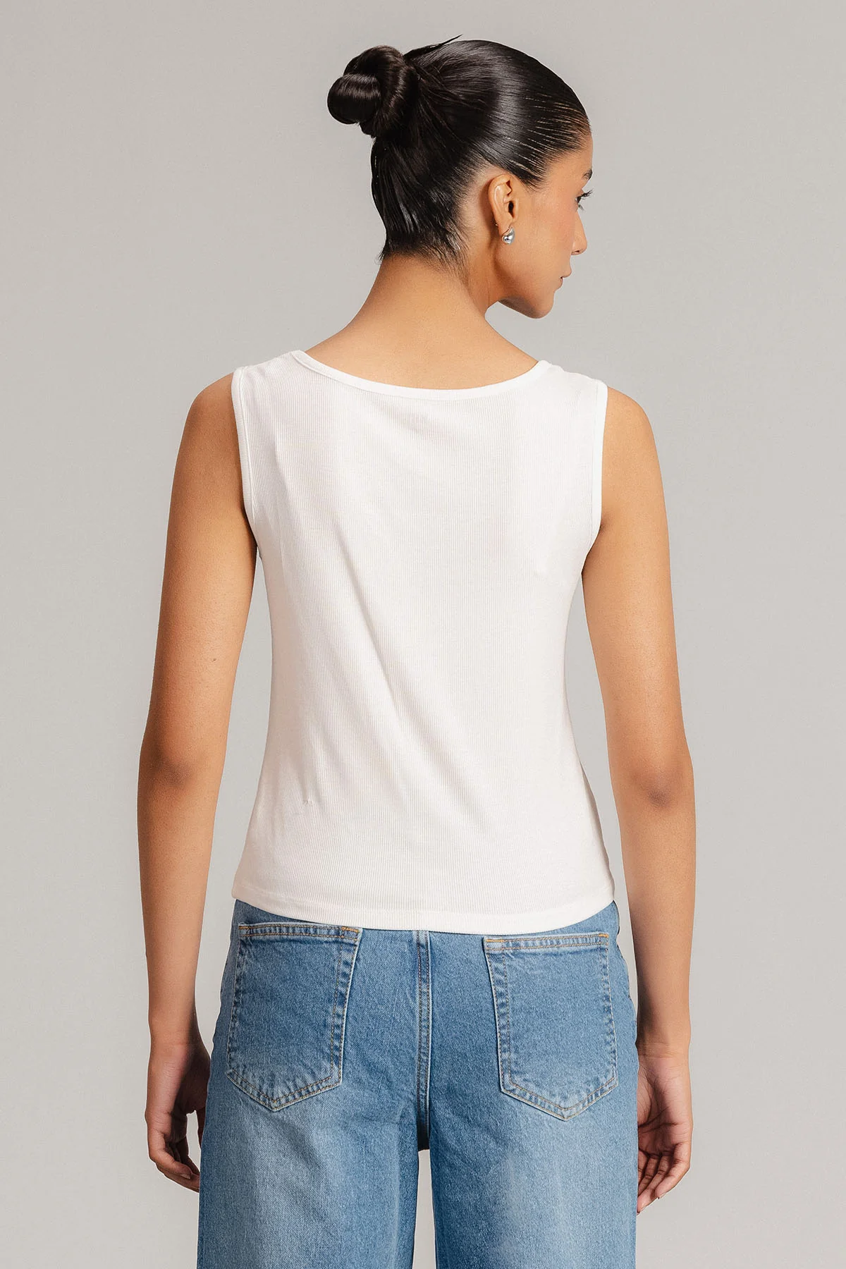 RIBBED ROUND NECK TANK TOP - Image 3