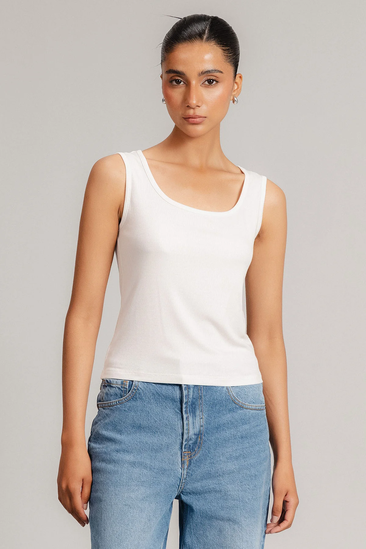 RIBBED ROUND NECK TANK TOP - Image 4