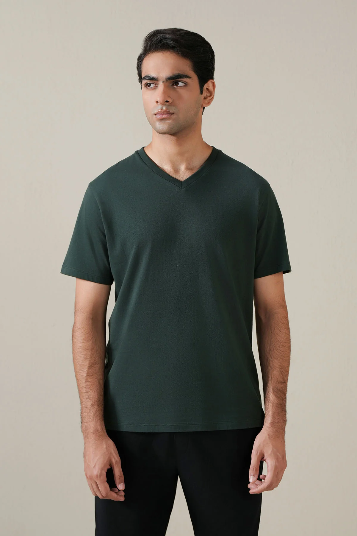 T-SHIRT V-NECK SUPIMA COTTON - Image 3