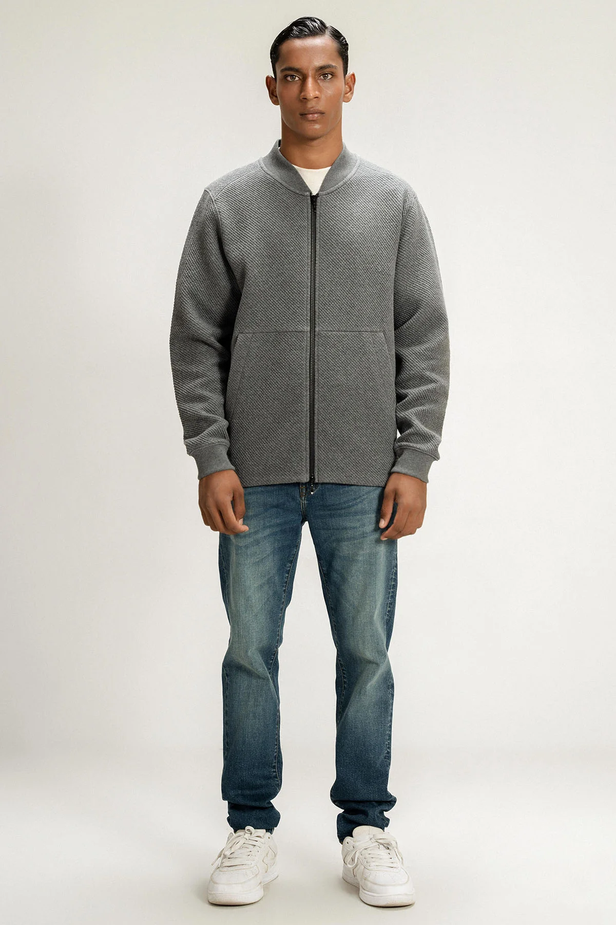 TEXTURED LUXE POCKET ZIP UP JACKET - Image 4