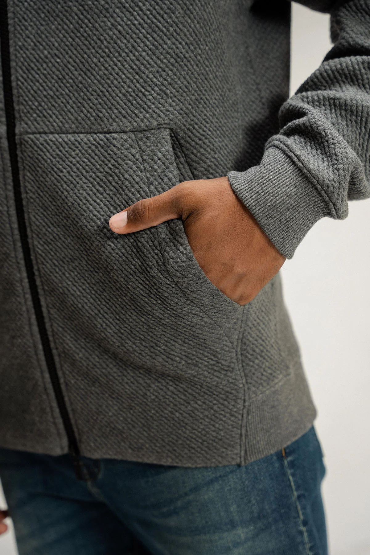 TEXTURED LUXE POCKET ZIP UP JACKET - Image 5