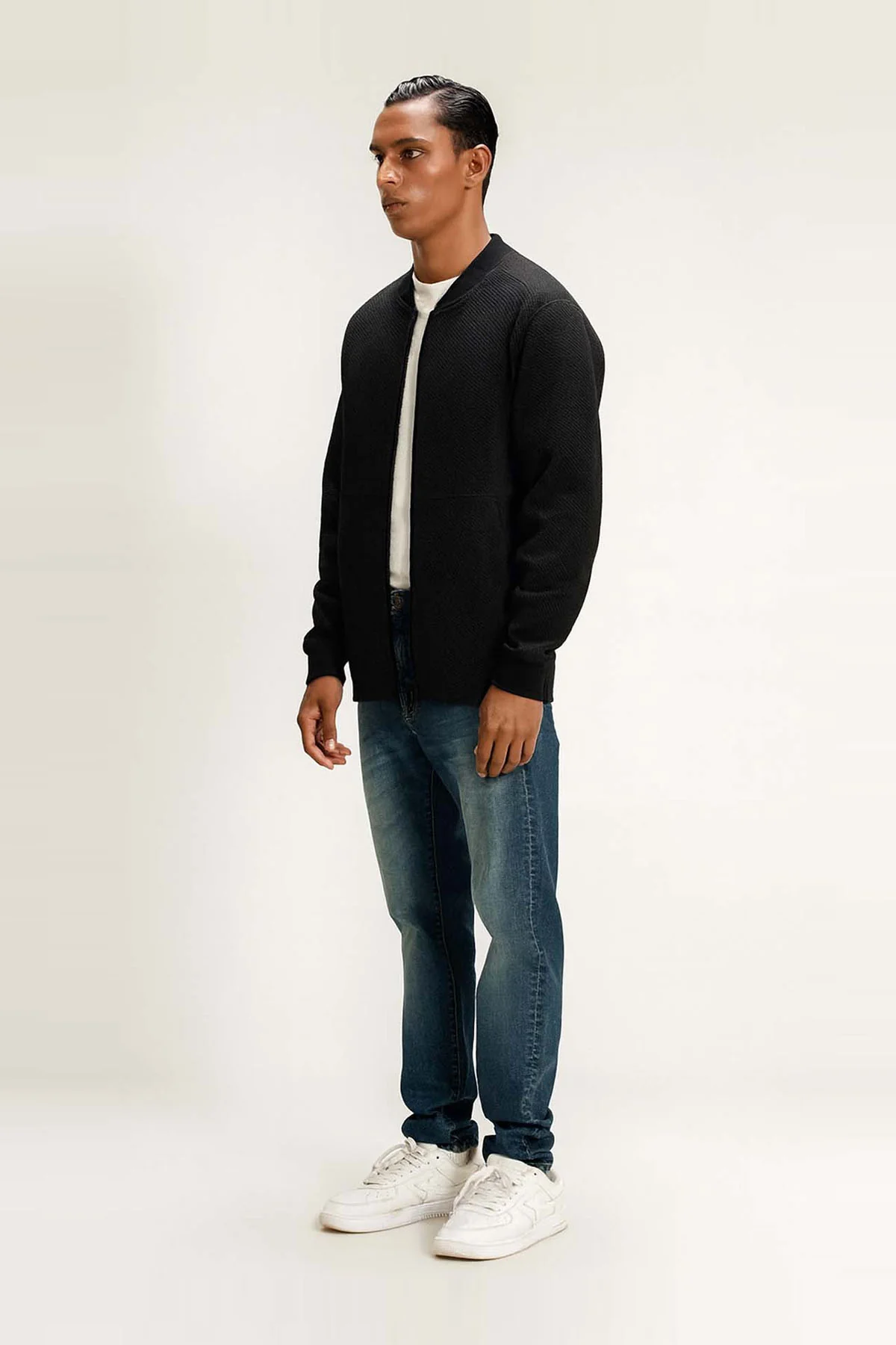 TEXTURED LUXE POCKET ZIP UP JACKET - Image 3