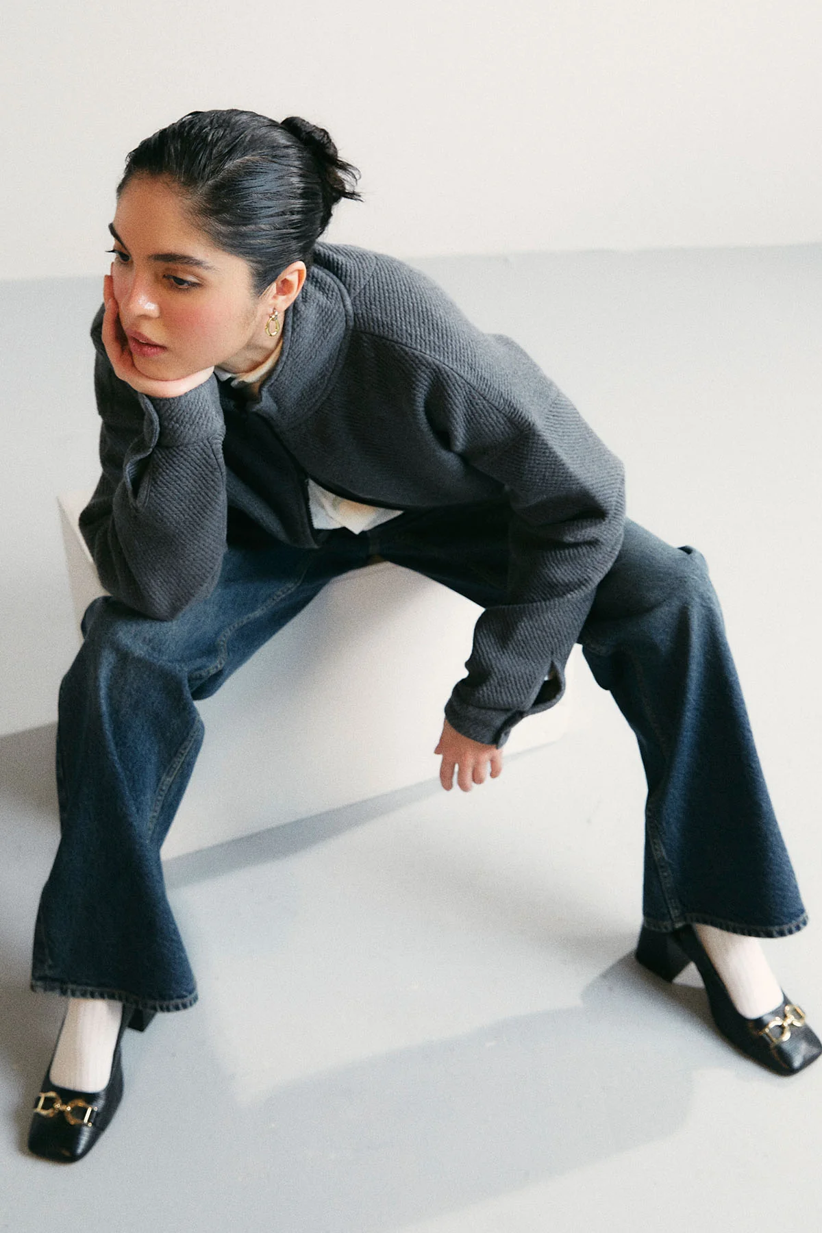 TEXTURED-LUXE ZIP UP JACKET - Image 4
