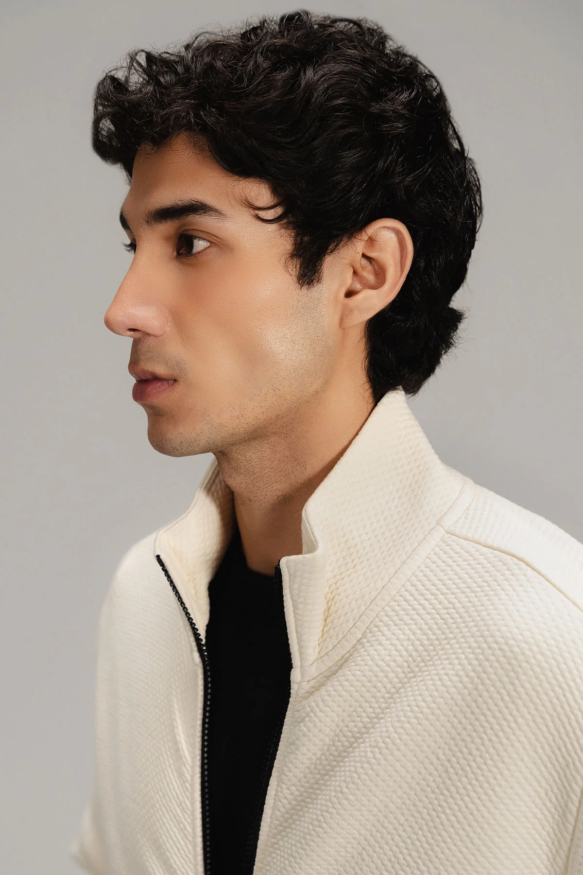 TEXTURED LUXE ZIP UP JACKET - Image 4