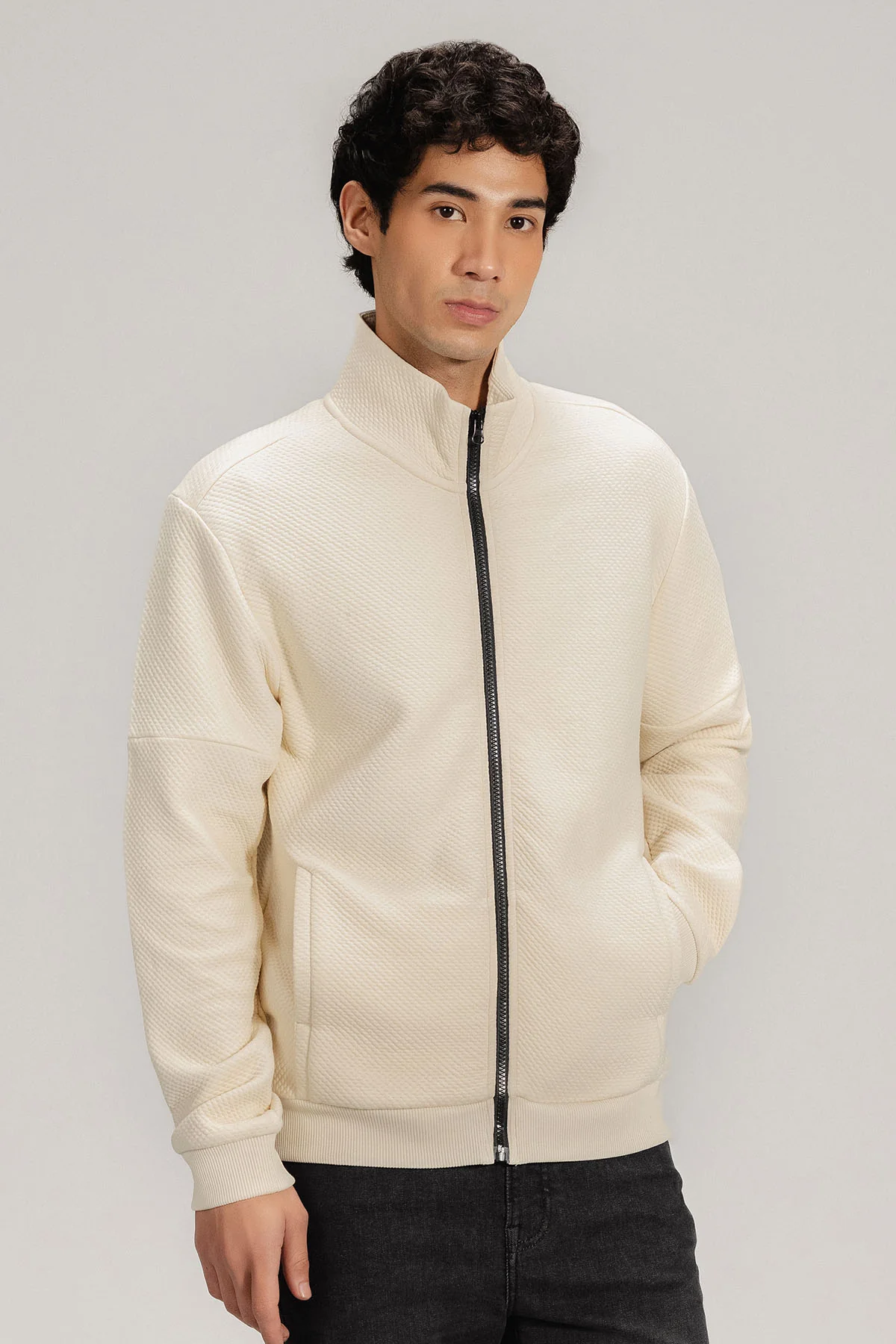 TEXTURED LUXE ZIP UP JACKET - Image 5