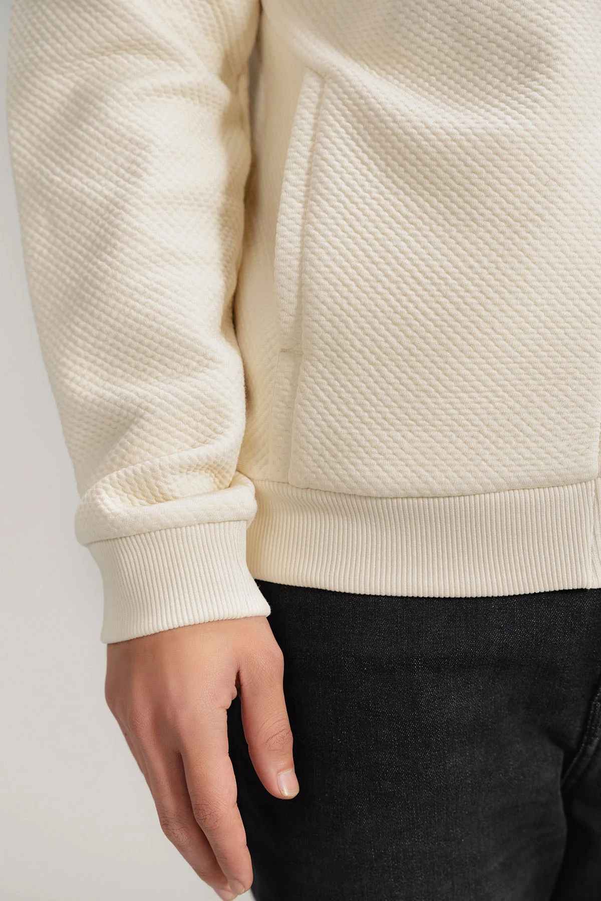 TEXTURED LUXE ZIP UP JACKET - Image 7