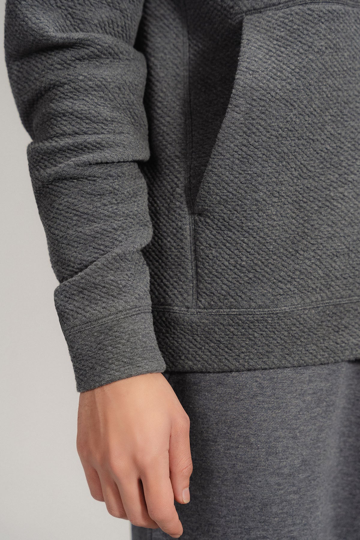 TEXTURED ZIP UP HOODIE - Image 4