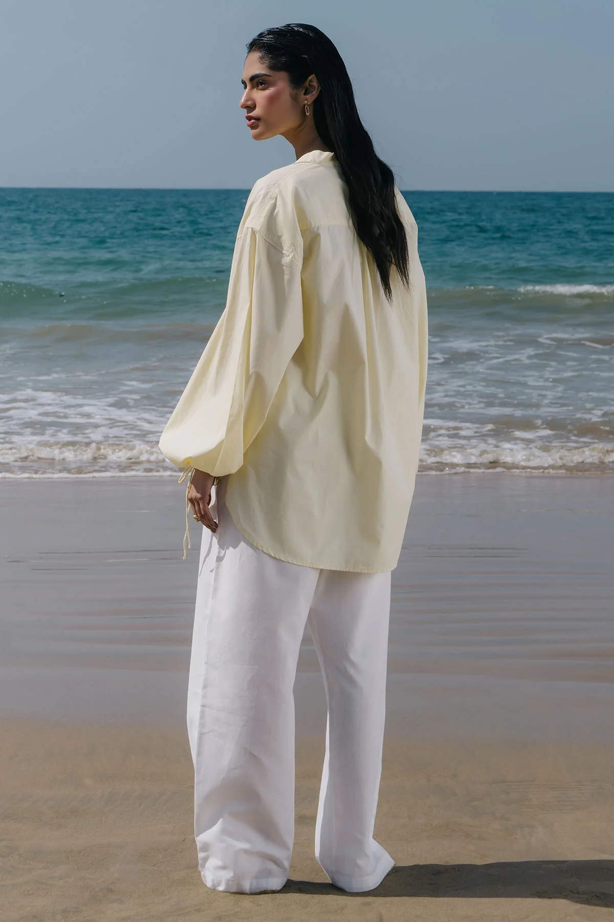V-NECK POPLIN SHIRT - Image 4